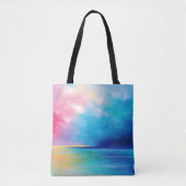 "Tarfarran" Pink und Blue Landschaft Seascape Tasche (Vorderseite)