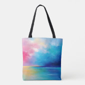 "Tarfarran" Pink und Blue Landschaft Seascape Tasche (Rückseite)