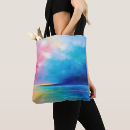 "Tarfarran" Pink und Blue Landschaft Seascape Tasche