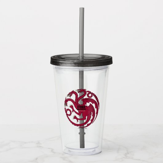 Targaryen Sigil - Fire & Blood Acryltrinkbecher (Vorderseite)