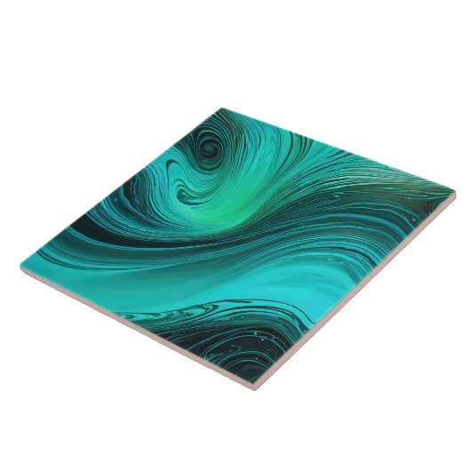 "Tarifa" Blue Wirbel Waves Fliese (Seite)