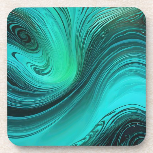 "Tarifa" Blue Wirbel Waves Getränkeuntersetzer (Vorderseite)