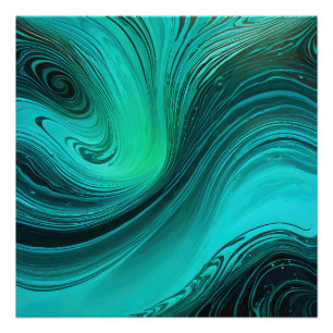 "Tarifa" Blue Wirbel Waves Poster