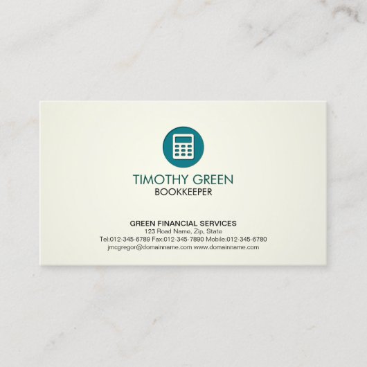 Tarifangebotsrechner für Finanzdienstleistungen -  Visitenkarte (Vorderseite)