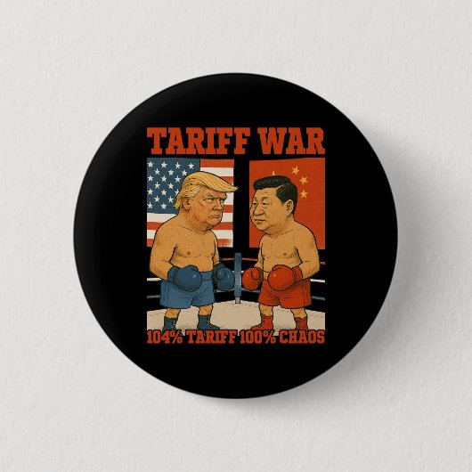 Tariff War lustig Trump Vs Xi Jinping Boxing Match Button (Vorderseite)