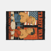 Tariff War lustig Trump Vs Xi Jinping Boxing Match Fleecedecke (Vorderseite (Horizontal))