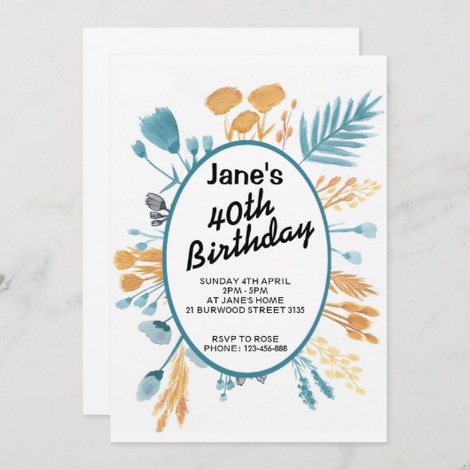 Tarjeta cumpleaños con diseño original einladung (Vorne/Hinten)