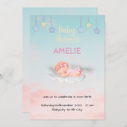 Tarjeta De Agradecimiento Baby Shower Dankeskarte (Vorne/Hinten)