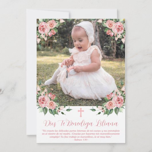 Tarjeta de Agradecimiento Bautizo Spanische Taufe Dankeskarte (Rückseite)