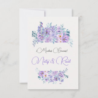 Tarjeta De Agradecimiento Boda tonos lila Dankeskarte