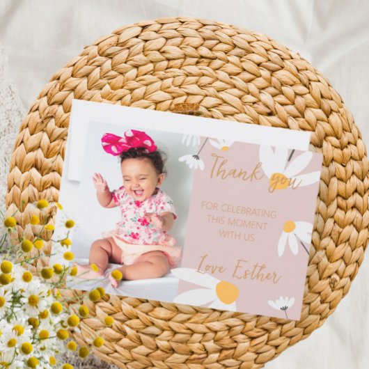 Tarjeta De Agradecimiento Boho Daisy Thank You, T Dankeskarte