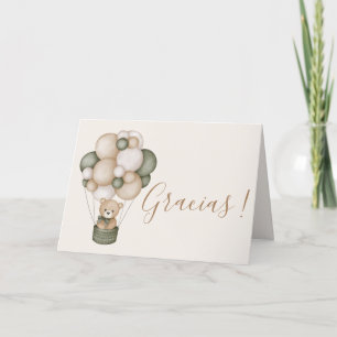 Tarjeta De Agradecimiento Teddy Bear Spanish Baby Dankeskarte