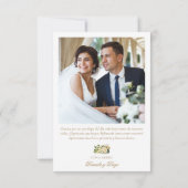 Tarjeta de Agredecimento de Boda Wedding Vielen Da Dankeskarte (Rückseite)