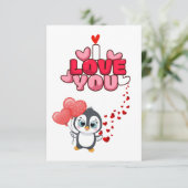 Tarjeta de amor pinguins love karte (Stehend Vorderseite)
