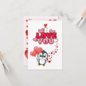 Tarjeta de amor pinguins love karte (Vorderseite/Rückseite Beispiel)