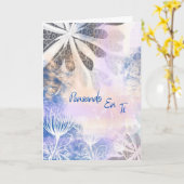 Tarjeta de Ánimo Azul Acuarela Floral Karte (Gelbe Blume)