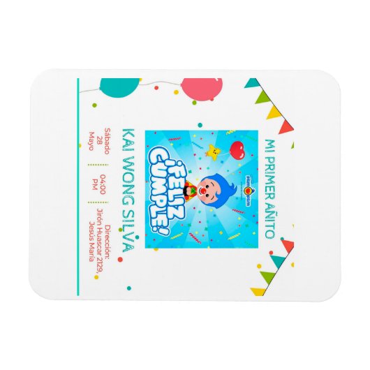 Tarjeta de cumpleaños magnet (Horizontal)