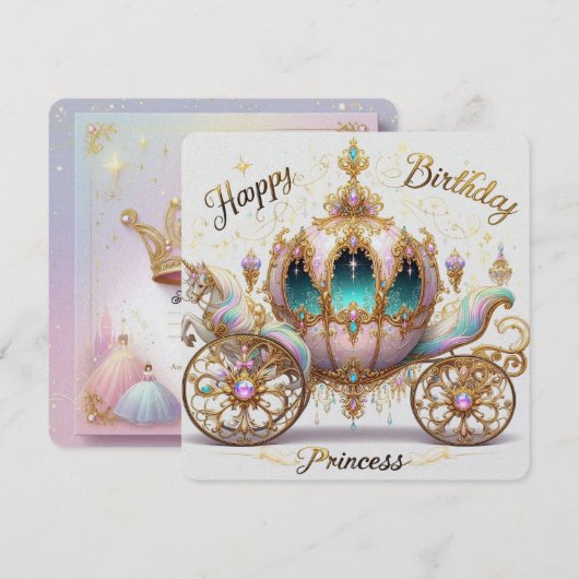 Tarjeta de Cumpleaños Princess (Vorne/Hinten)