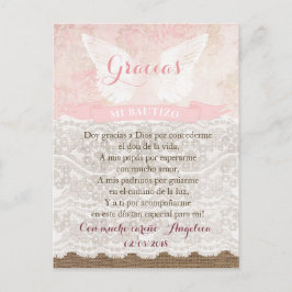 Tarjeta de Gracias con oración para Bautismo Postkarte