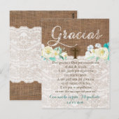 Tarjeta de gracias con oración para Bautismo Postkarte (Vorne/Hinten)