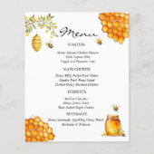 Tarjeta de menú Baby Dusche Bee Honey Bear (Vorderseite)