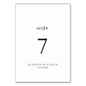 Tarjeta de Mesa de Boda Española Tischnummer (Vorderseite)