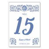 Tarjeta De Mesa Talavera mexicana Tischnummer (Rückseite)