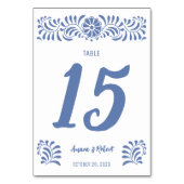Tarjeta De Mesa Talavera mexicana Tischnummer (Vorderseite)