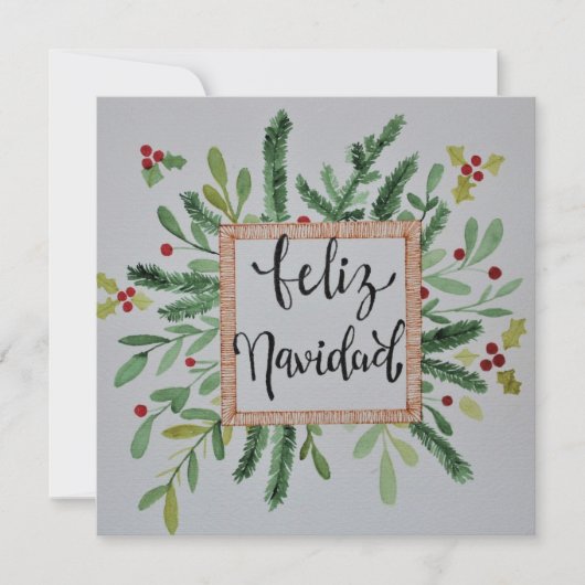 Tarjeta de navidad acuarela feiertagskarte (Vorderseite)