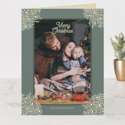 Tarjeta de Navidad ilustración hojas abeto verde Karte (Kleine Pflanze)