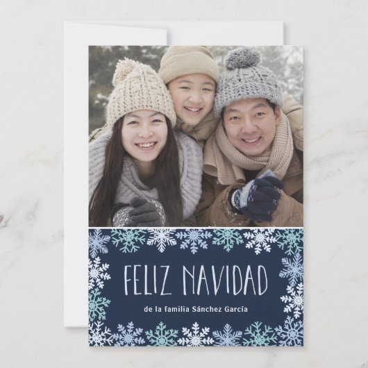 Tarjeta de Navidad Moderna Letras Feiertagskarte (Vorderseite)