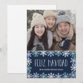 Tarjeta de Navidad Moderna Letras Feiertagskarte (Vorne/Hinten)