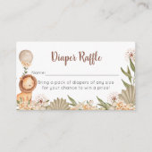 Tarjeta De Recepción Boho Lion watercolor Diapper Begleitkarte (Vorderseite)