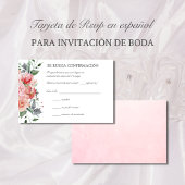 Tarjeta de UAWG de boda rosa elegante Spanische UA RSVP Karte