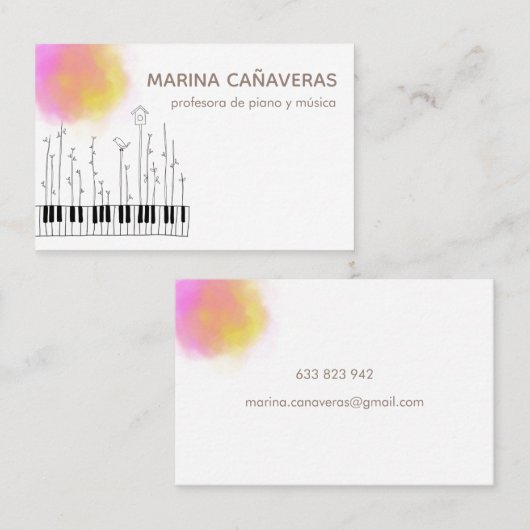 Tarjeta de visita música visitenkarte (Vorne/Hinten)