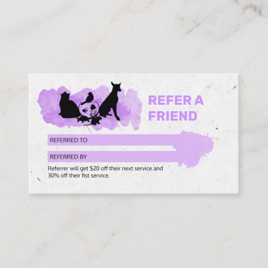 Tarjeta De Visita Pet Care / Sitting services / P Visitenkarte (Vorderseite)