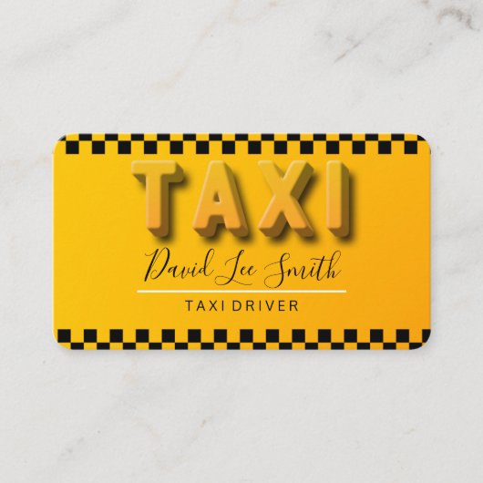 Tarjeta De Visita Taxista / Servicio Cab Visitenkarte (Vorderseite)