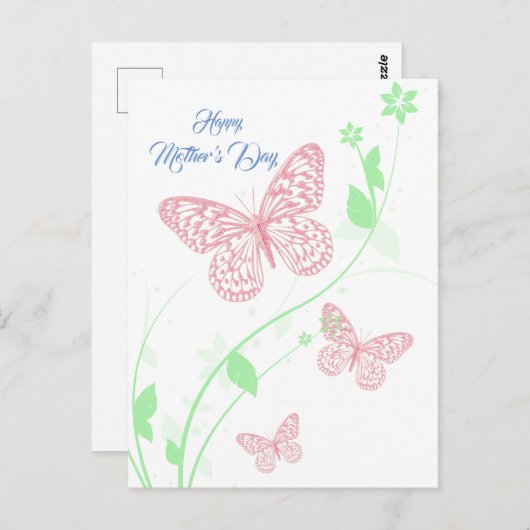 Tarjeta - Glücklicher Muttertag - Mariposas Postkarte (Vorne/Hinten)