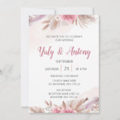 Tarjeta Invitación color champagne, rosado boda Einladung (Vorderseite)