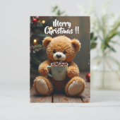 Tarjeta navideña Teddy #3 Dankeskarte (Stehend Vorderseite)