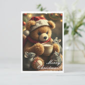 Tarjeta navideña Teddy #5 Dankeskarte (Stehend Vorderseite)