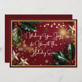 Tarjeta Navideña "Wishing You Joy & Warmth" Dankeskarte (Vorne/Hinten)