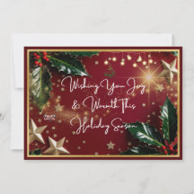 Tarjeta Navideña "Wishing You Joy & Warmth"