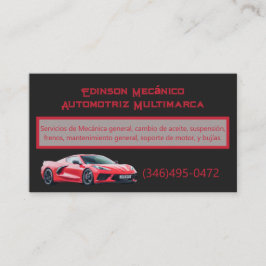 Tarjeta Negocios Mecánico Business Card Visitenkarte