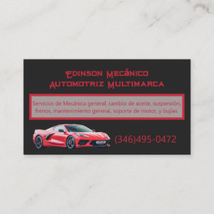 Tarjeta Negocios Mecánico Business Card Visitenkarte