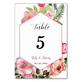 Tarjeta para mesa identificador wedding card tischnummer