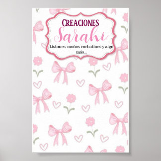 Tarjeta para moños poster