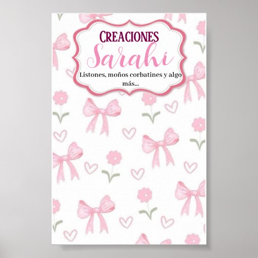 Tarjeta para moños poster (Vorne)