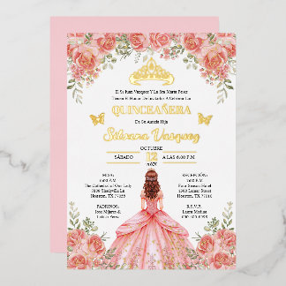 Tarjeta para Quinceañera Invitacion de quinceanera Folieneinladung