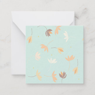 Tarjeta pequeña plana, con diseño floral. mitteilungskarte
